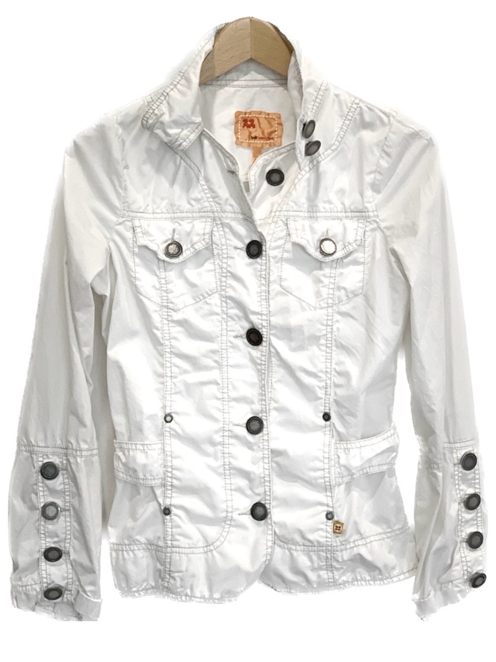 Twill Twenty Two White Military Jacket Size XS Lightweight Cotton Poplin Shacket